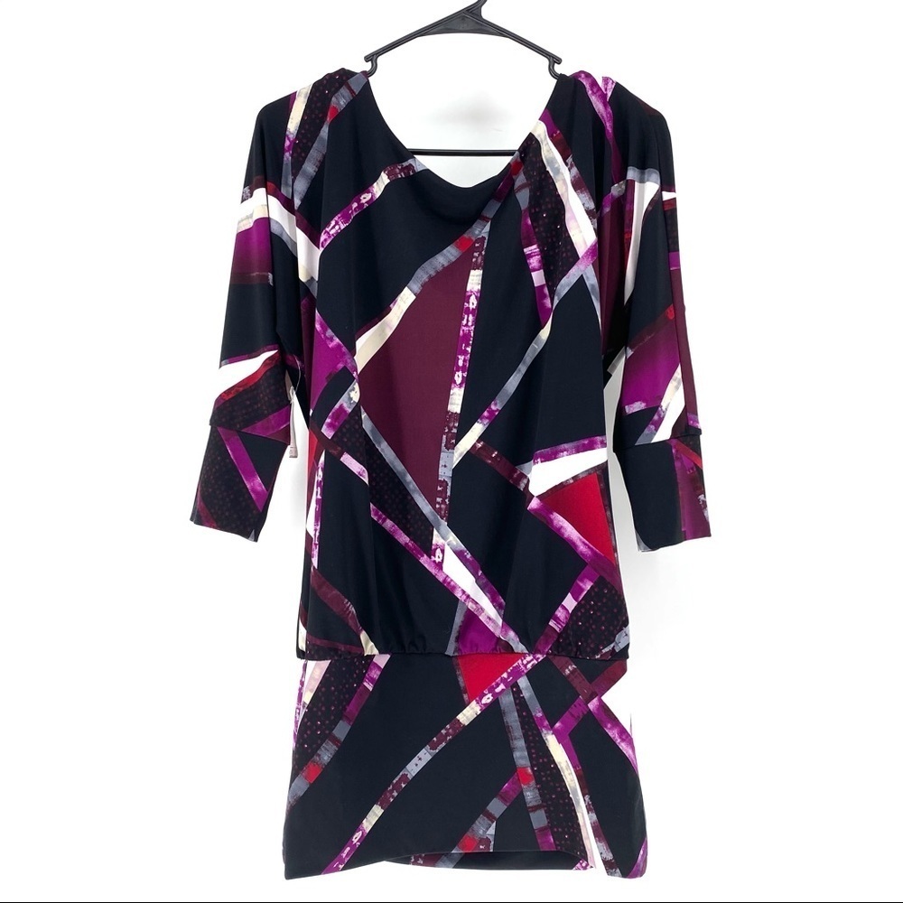 White House Black Market Geometric Print Tunic - M